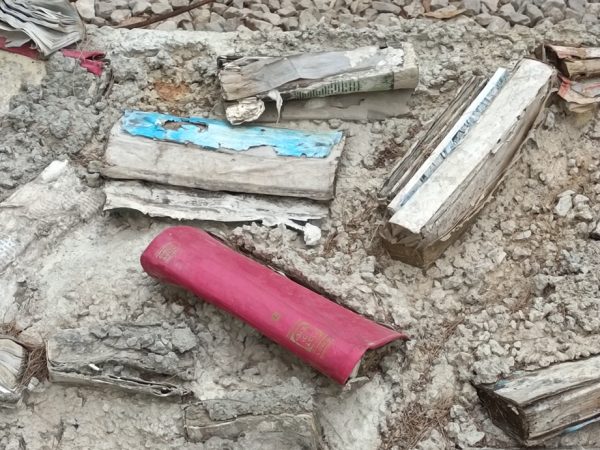 אביטל גבע, פרט מתוך ההצבה ספרים טבועים בביצה, 2025